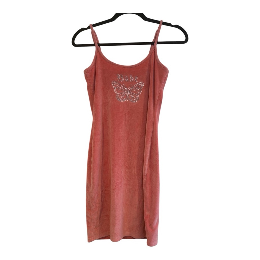 Y2K Women’s Bodycon Velvet Butterfly Dress Derek Heart Small Pink Fairy